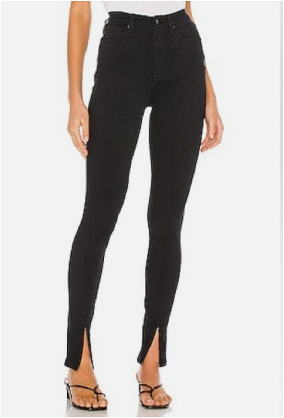 NWT WeWoreWhat High Rise Skinny Zip Jeans Womens 28 Jet Black Stretch Modern